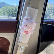 plush rabbit bear seat belt shoulder cover, view 8 - MRSLM