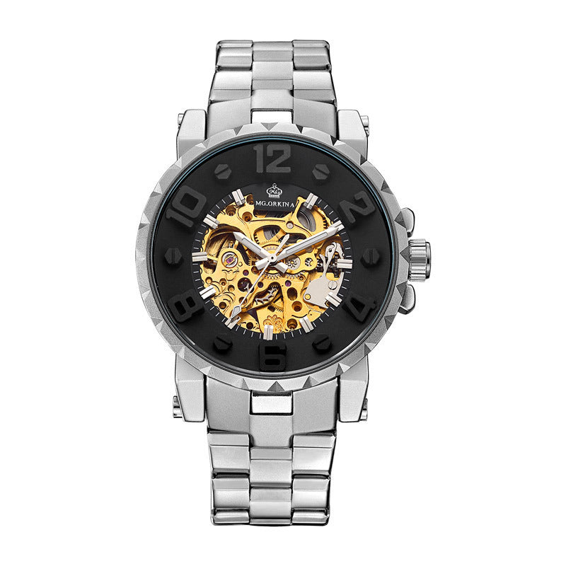 men's full skeleton mechanical watch, view 4 - MRSLM
