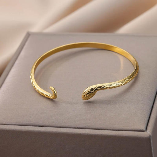 gold snake bangle bracelet - MRSLM