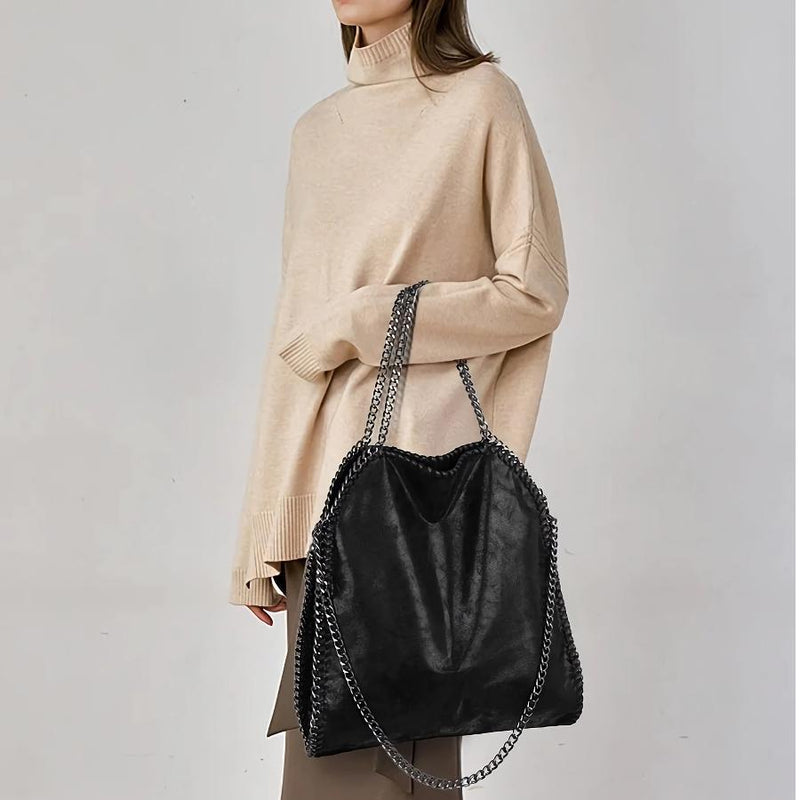 leather chain shoulder bag, view 16 - MRSLM