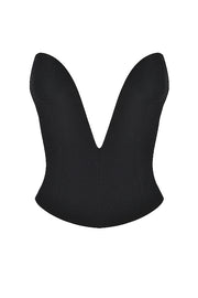 deep V-neck backless crop top, view 11 - MRSLM