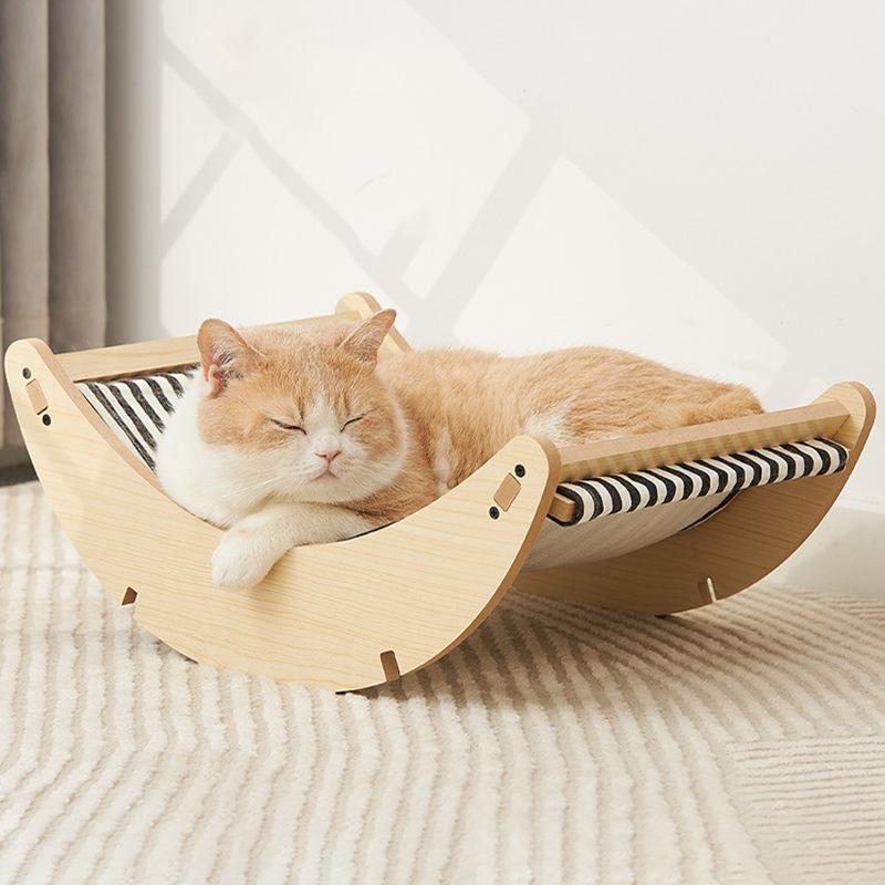 wooden cat rocking bed - MRSLM