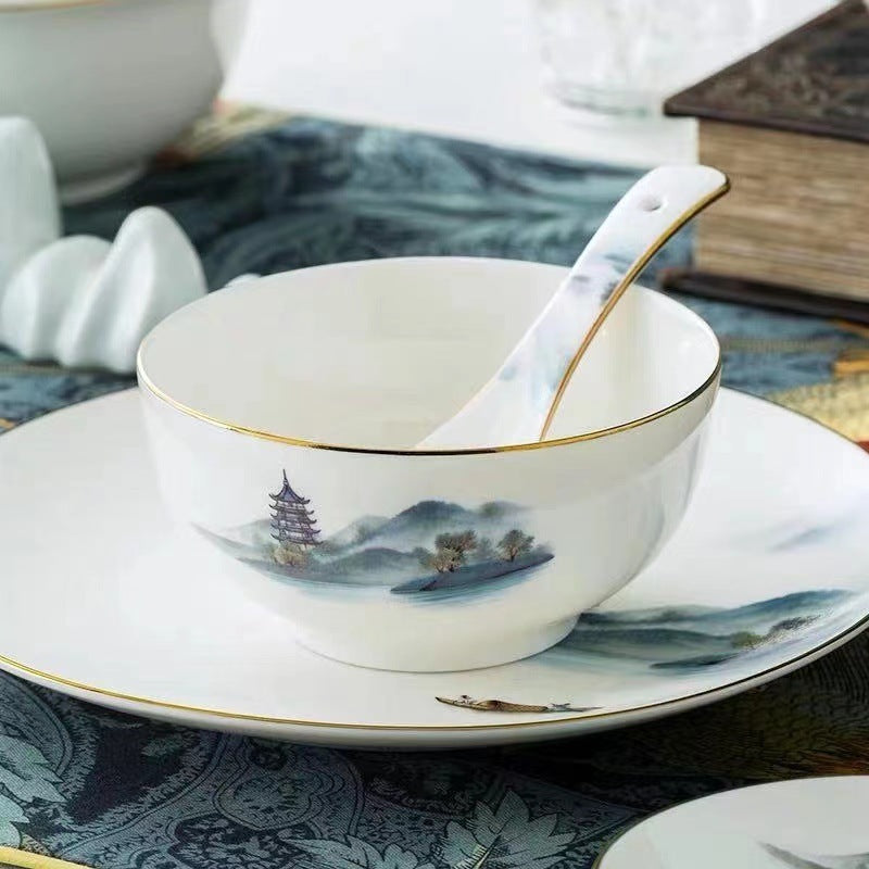new chinese ceramic tableware set, view 4 - MRSLM