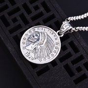 retro 925 silver feather pendant, view 3 - MRSLM