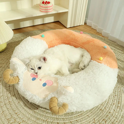 Cozy round plush pet nest bed - MRSLM
