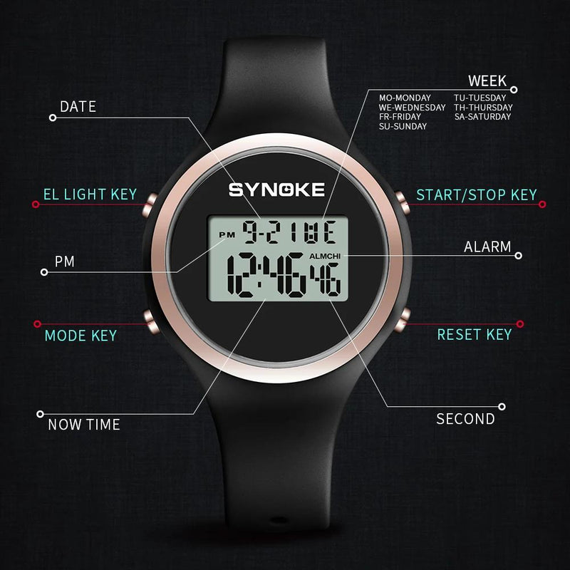 women's waterproof digital sports watch, view 7 - MRSLM