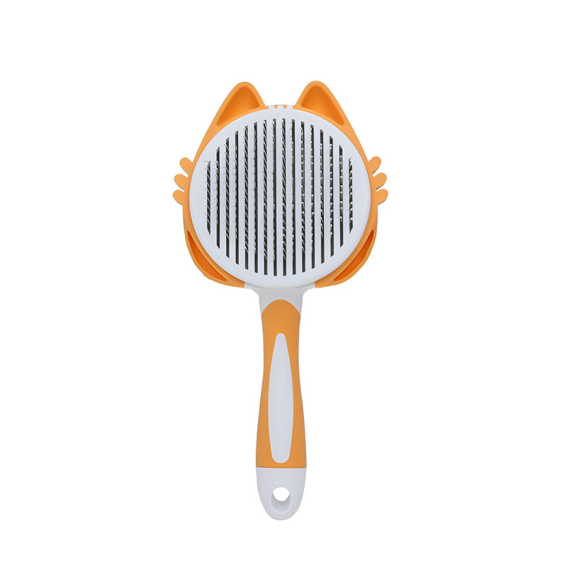 self-cleaning pet grooming brush, view 3 - MRSLM