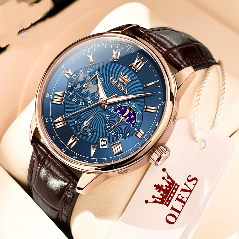 multifunctional business quartz watch, view 3 - MRSLM