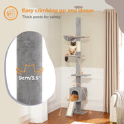 5-tier floor to ceiling cat tree, view 4 - MRSLM