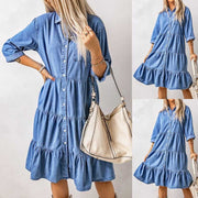blue button shirt dress - MRSLM