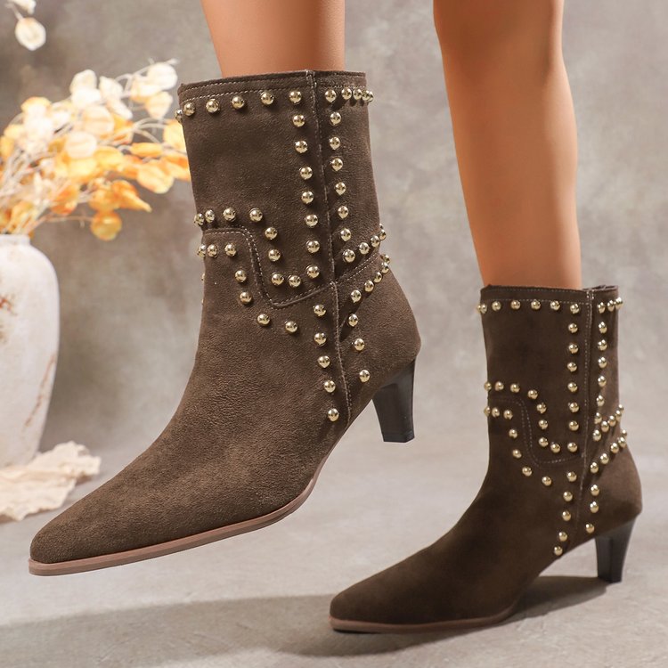 Women's studded western ankle boots, view 5 - MRSLM