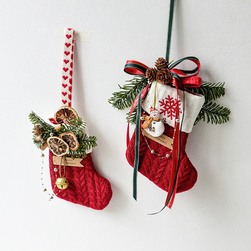 Knitted Christmas stocking decoration - MRSLM