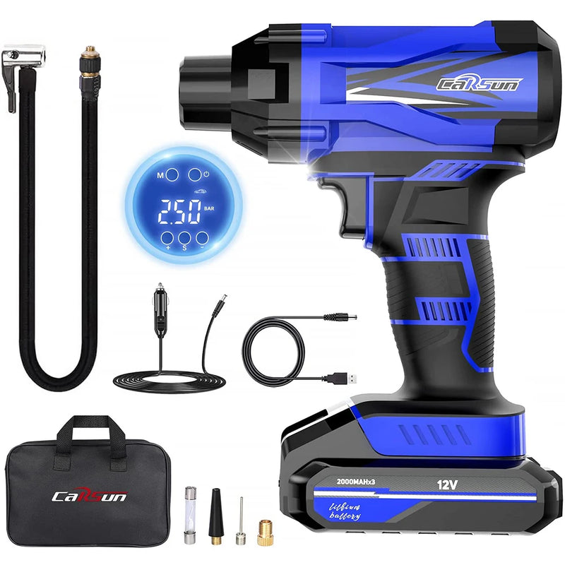 portable wireless handheld air compressor, view 2 - MRSLM