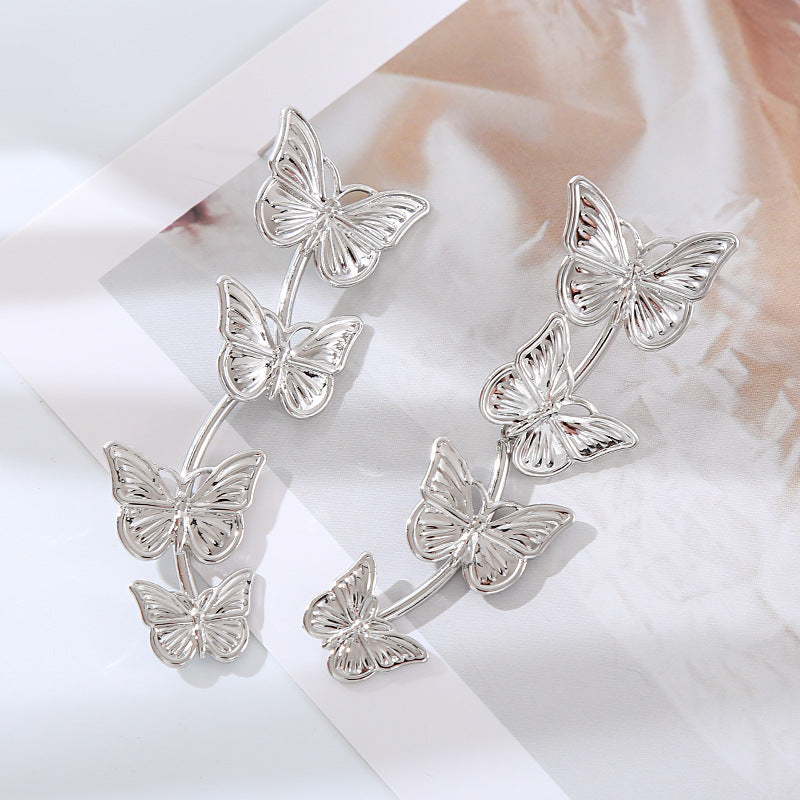butterfly drop earrings, view 3 - MRSLM