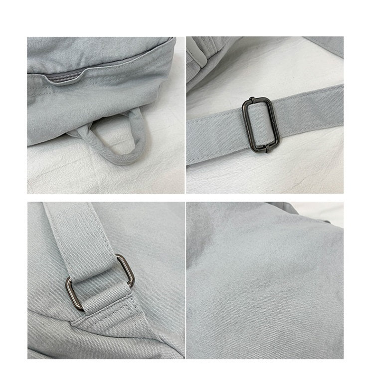 retro washed canvas backpack, view 3 - MRSLM