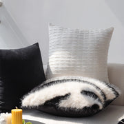 italian minimalist black and white cushion cover, view 7 - MRSLM