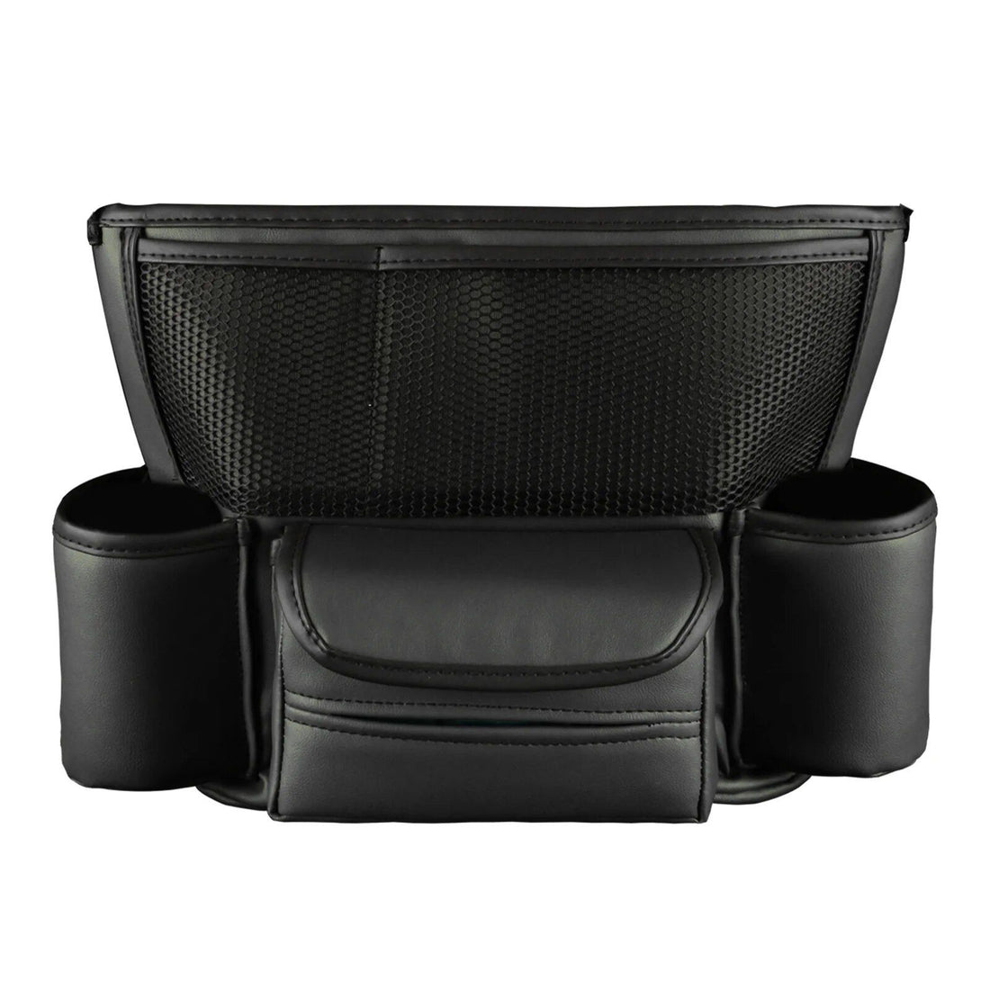 Luxury PU Leather Car Seat Organizer with Cup Holder & Tissue Pocket