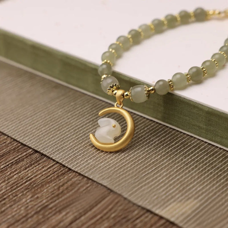women's hetian jade rabbit bracelet, view 2 - MRSLM