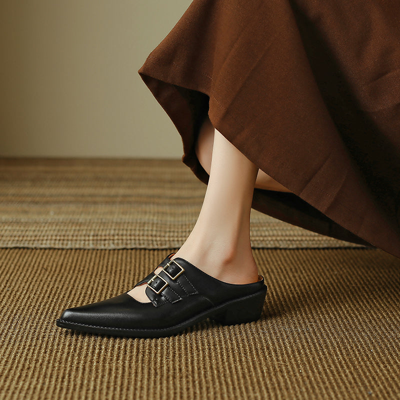 leather slingback mules, view 27 - MRSLM