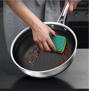 honeycomb non-stick stainless steel frying pan, view 4 - MRSLM