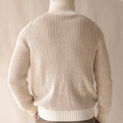 men's high neck zipper knit cardigan, view 6 - MRSLM