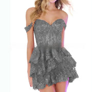 sequin short party dress, view 8 - MRSLM