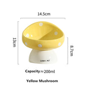 mushroom-shaped ceramic pet bowl, view 2 - MRSLM