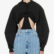 hooded open sleeve sweatshirt - MRSLM