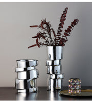 electroplated silver glass small vase, view 2 - MRSLM