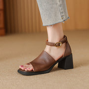 women's leather gladiator sandals, view 9 - MRSLM