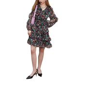 V-neck long sleeve floral dress, view 5 - MRSLM