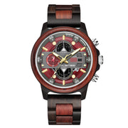 men's natural wood quartz watch, view 3 - MRSLM