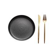 round flat porcelain steak plate, view 4 - MRSLM