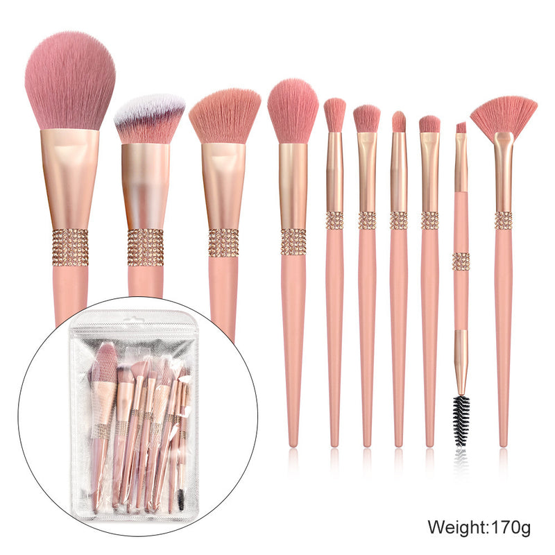 pink makeup brush set, view 6 - MRSLM