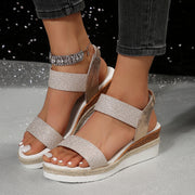 glitter wedge sandals, view 6 - MRSLM