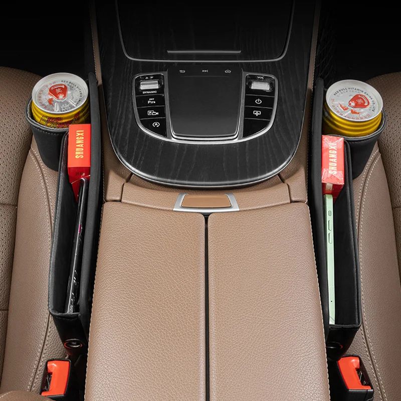 pu leather car seat gap organizer, view 7 - MRSLM