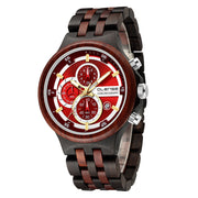 men's natural wooden quartz watch, view 3 - MRSLM