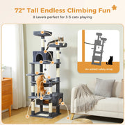 Large cat tree tower for indoor cats, view 5 - MRSLM