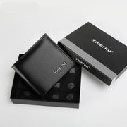 men's slim PU leather wallet with RFID, view 2 - MRSLM