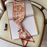 Floral print long polyester scarf, view 13 - MRSLM