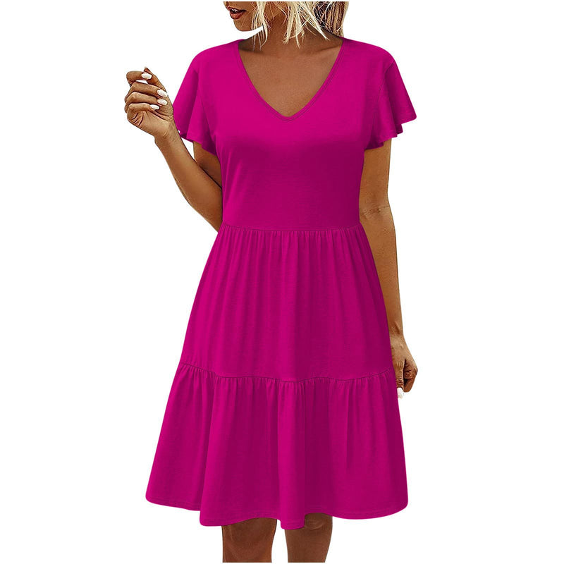 women's pleated layered dress, view 13 - MRSLM