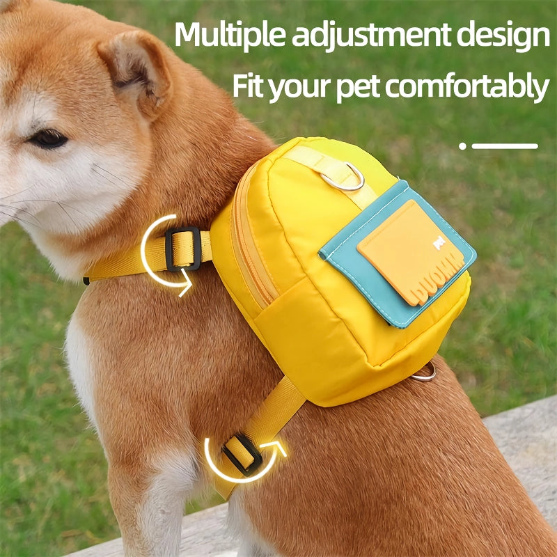 waterproof dog backpack with harness and collar, view 6 - MRSLM