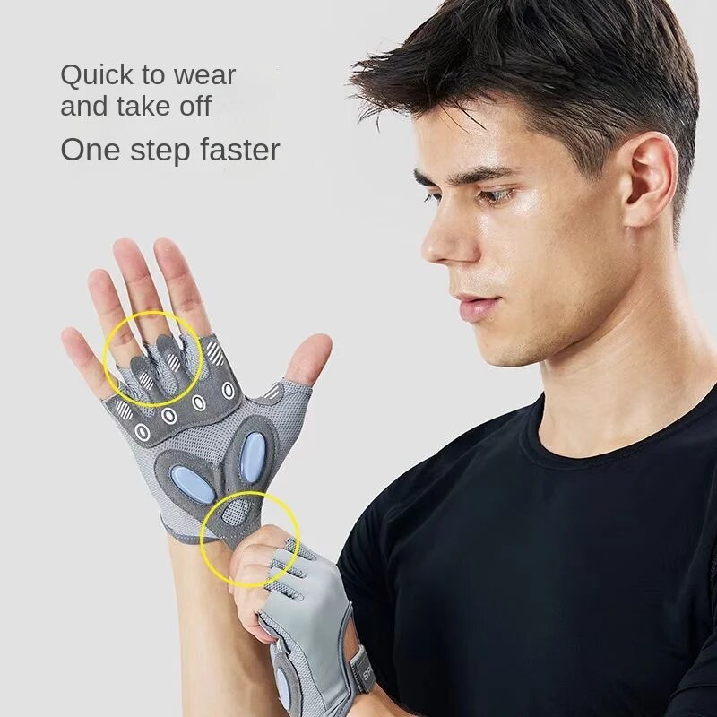 half-finger fitness gloves, view 6 - MRSLM