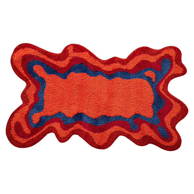 70s retro psychedelic tufted rug, view 3 - MRSLM