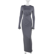 women's gray high waist dress, view 4 - MRSLM