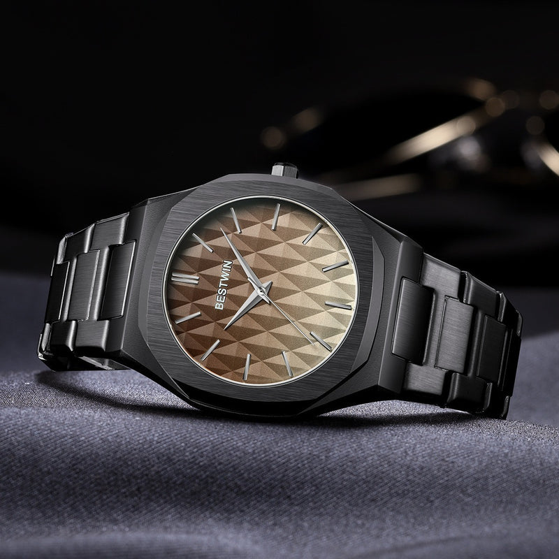 embossed dial men's watch, view 4 - MRSLM