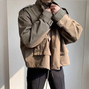 vintage lapel overalls jacket khaki, view 7 - MRSLM