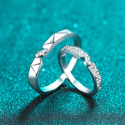 couple sterling silver ring his and hers, view 4 - MRSLM