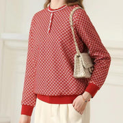 women's plaid knit ribbed sweatshirt - MRSLM