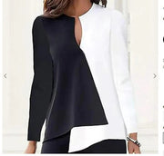 women's flower print v-neck asymmetric top, view 11 - MRSLM